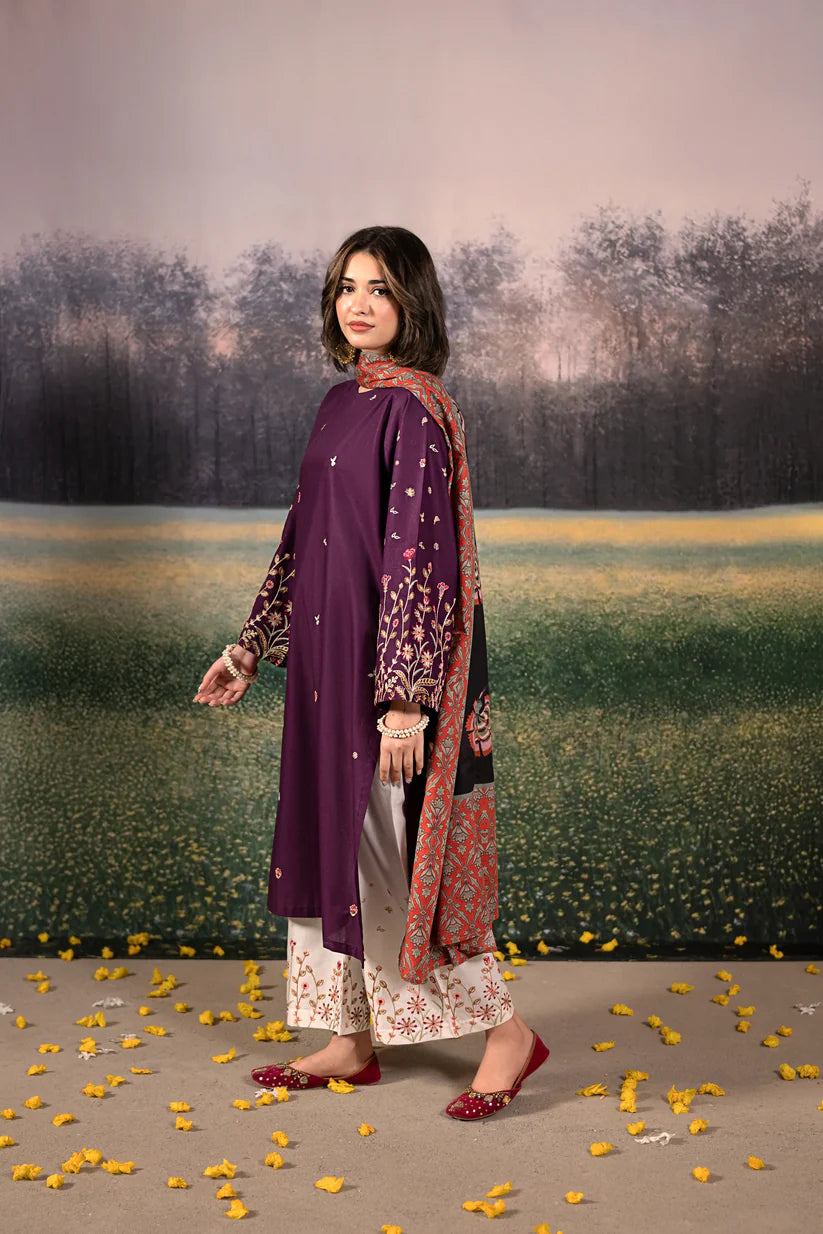 Urge 009 Unstitched Luxury Dhanak Heavy Embroidered 3PC Suit