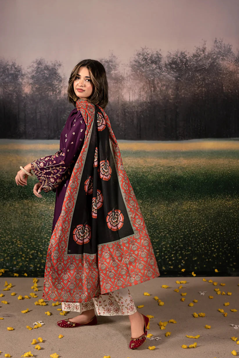 Urge 009 Unstitched Luxury Dhanak Heavy Embroidered 3PC Suit