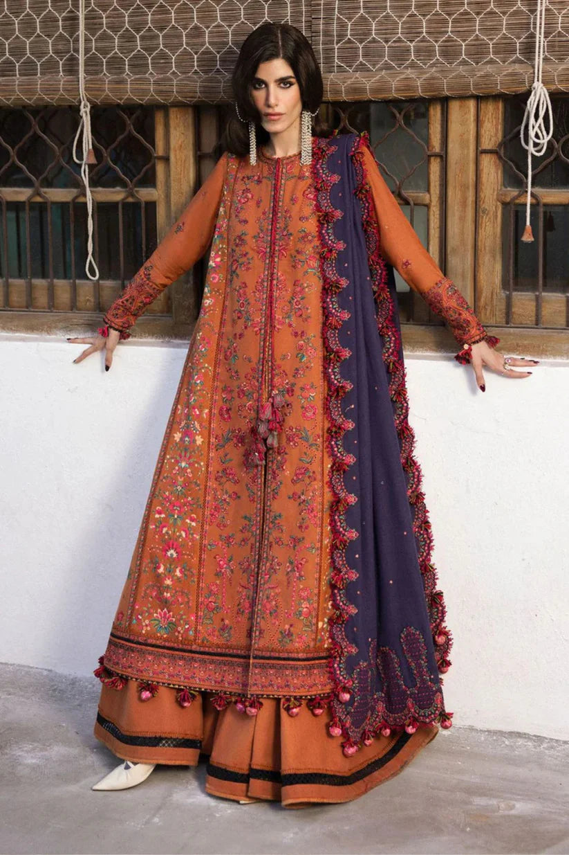 Hussain Rehar 013 Unstitched Luxury Dhanak Heavy Embroidered 3PC Suit
