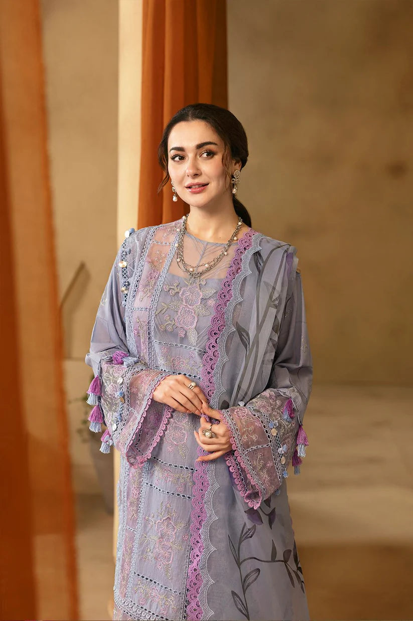 Saira Rizwan 3PC Unstitched Luxury Lawn Chikenkari Heavy Embroidered Suit