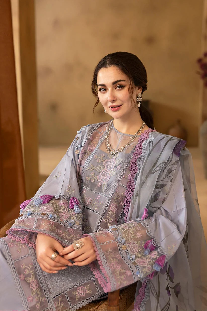 Saira Rizwan 3PC Unstitched Luxury Lawn Chikenkari Heavy Embroidered Suit