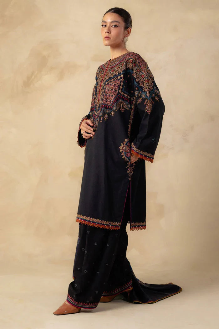Zara Shahjahan 007 Unstitched Luxury Dhanak Heavy Embroidered 3PC Suit