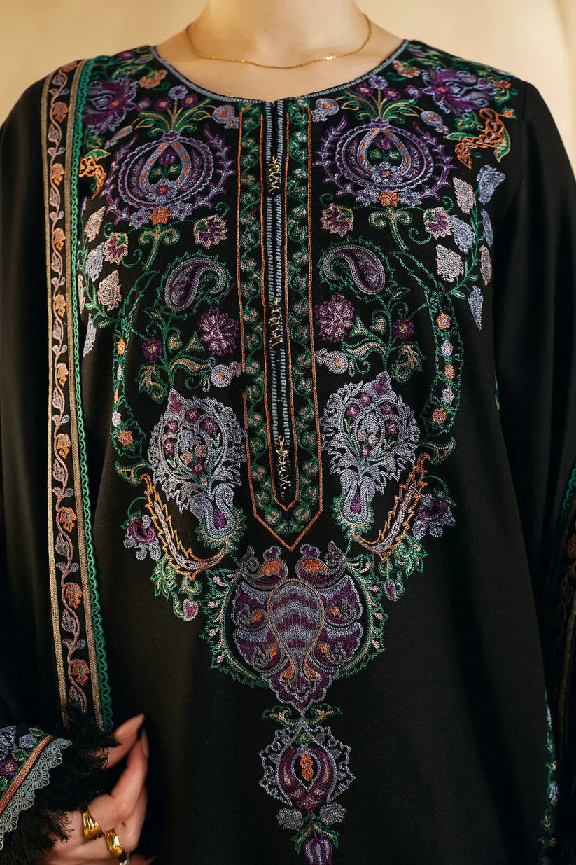 Zara Shahjahan 005 Unstitched Luxury Dhanak Heavy Embroidered 3PC Suit