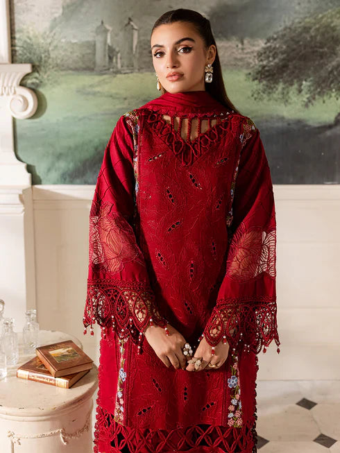 Parishay 3PC Unstitched Luxury Lawn Chikenkari Heavy Embroidered Suit