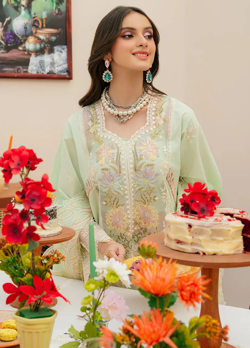 Mahnur 3PC Unstitched Luxury Lawn Chikenkari Heavy Embroidered Suit