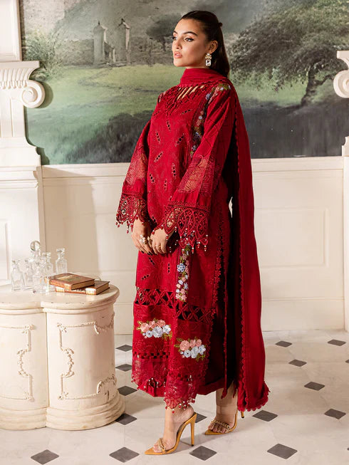 Parishay 3PC Unstitched Luxury Lawn Chikenkari Heavy Embroidered Suit