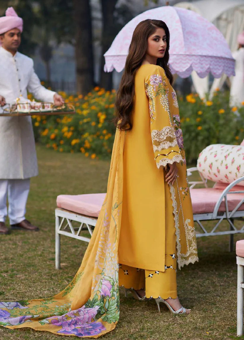 Elaf 3PC Unstitched Luxury Lawn Chikenkari Heavy Embroidered Suit