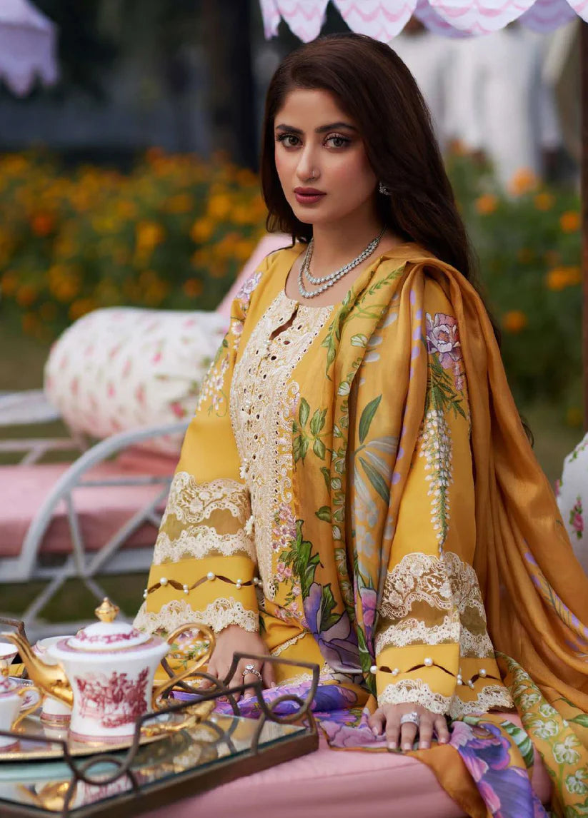 Elaf 3PC Unstitched Luxury Lawn Chikenkari Heavy Embroidered Suit