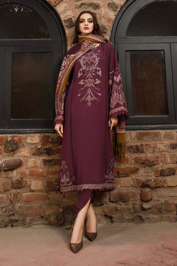 Maria B 004 Unstitched Luxury Dhanak Heavy Embroidered 3PC Suit