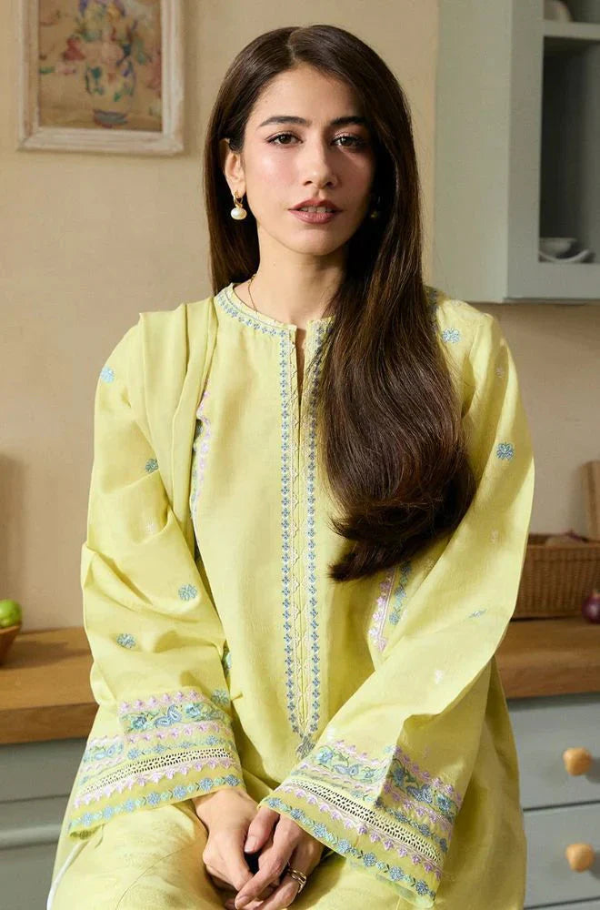 Zara Shahjahan 3PC Unstitched Luxury Lawn Heavy Embroidered Suit