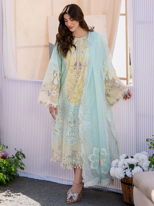Bin Ilyas 3PC Unstitched Luxury Lawn Chikenkari Heavy Embroidered Suit