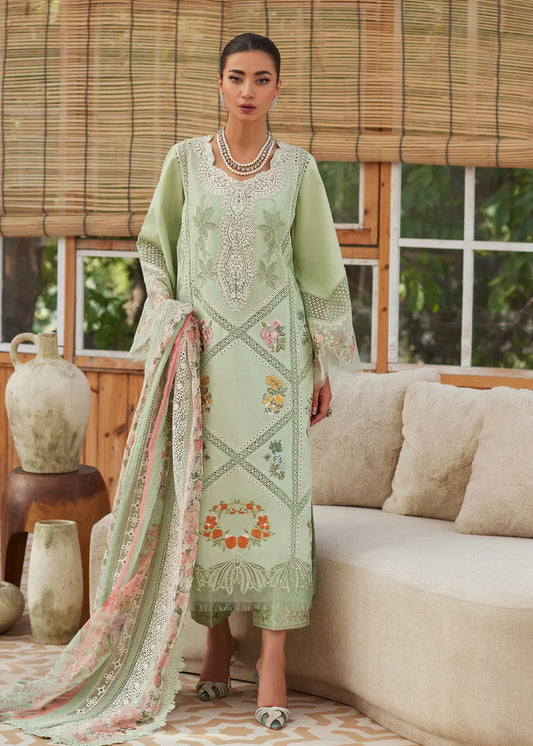 Crimson 3PC Unstitched Luxury Lawn Chikenkari Heavy Embroidered Suit