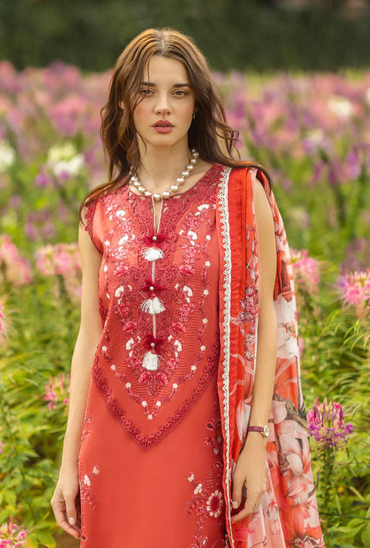 Mushq  3PC Unstitched Luxury Lawn Chikenkari Heavy Embroidered Suit