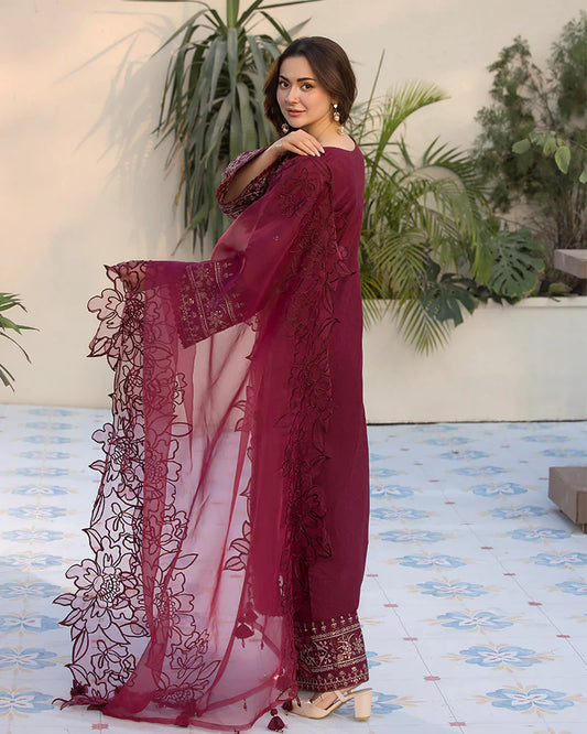 Allys 3pc Unstitched Luxury Lawn Sequence & Embroidered Suit
