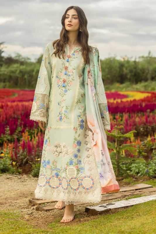 Mushq 3PC Unstitched Luxury Lawn Chikenkari Heavy Embroidered Suit