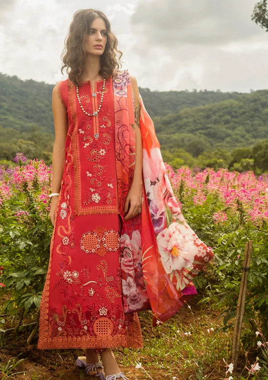 Mushq 3PC Unstitched Luxury Lawn Chikenkari Heavy Embroidered Suit