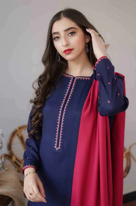 Asling 009 Unstitched Luxury Dhanak Heavy Embroidered 3PC Suit