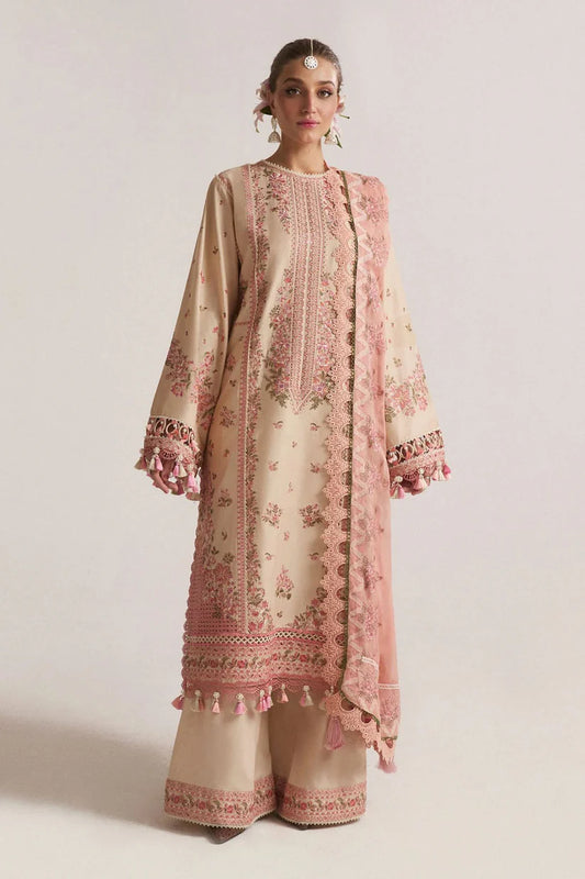 Hussain Rehar 001 Unstitched Luxury Dhanak Heavy Embroidered 3PC Suit