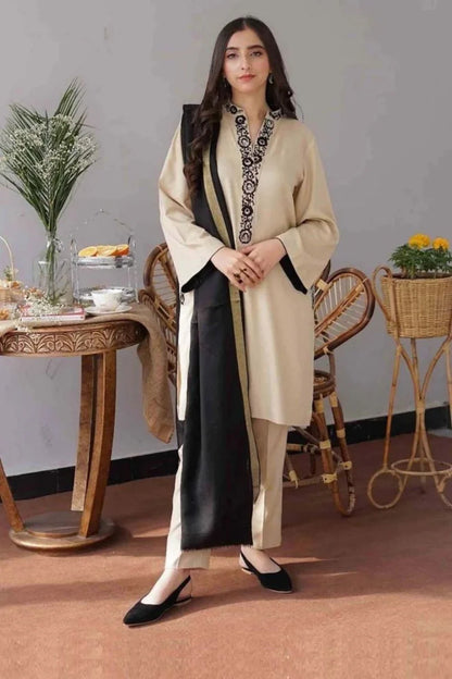 Asling 010 Unstitched Luxury Dhanak Heavy Embroidered 3PC Suit