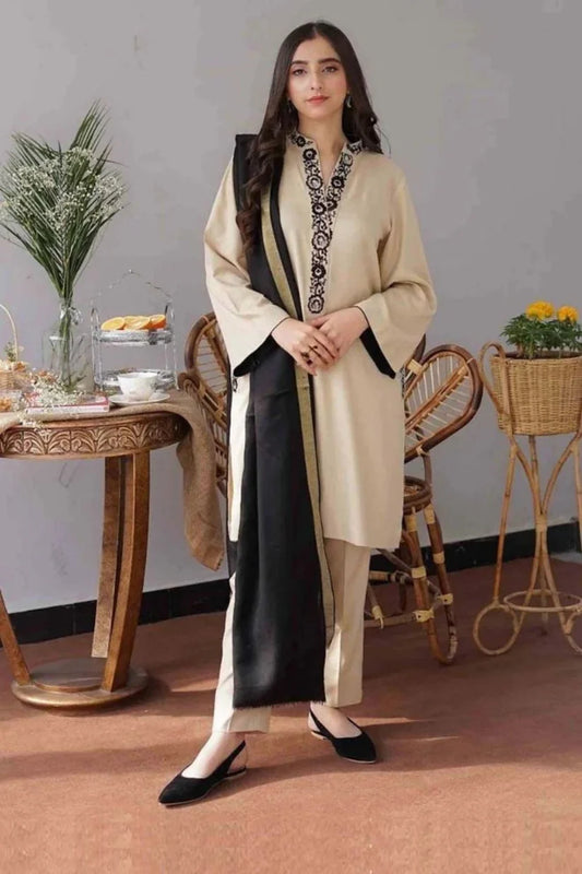 Asling 010 Unstitched Luxury Dhanak Heavy Embroidered 3PC Suit