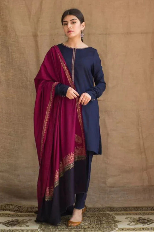 Dyot 004 Unstitched Luxury Dhanak Heavy Embroidered 3PC Suit