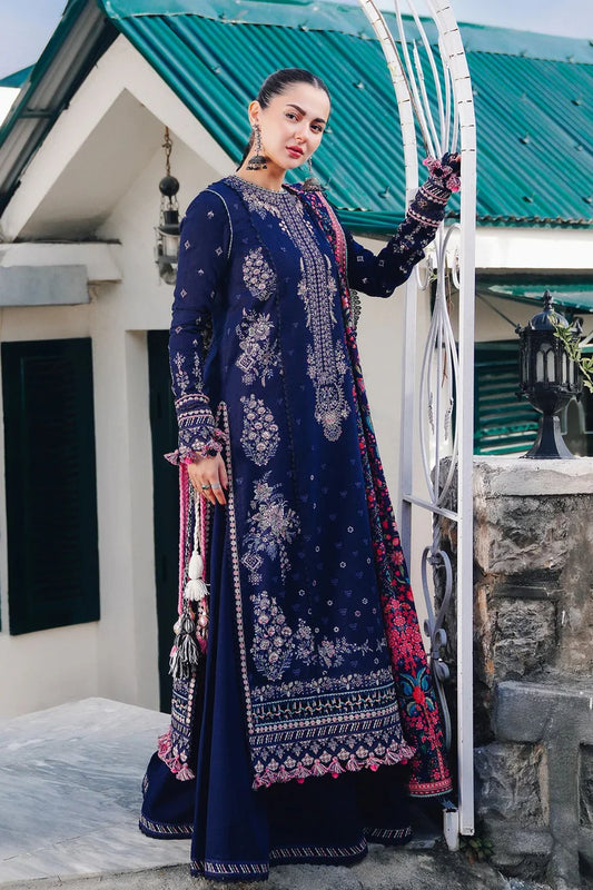 Hussain Rehar 008 Unstitched Luxury Dhanak Heavy Embroidered 3PC Suit