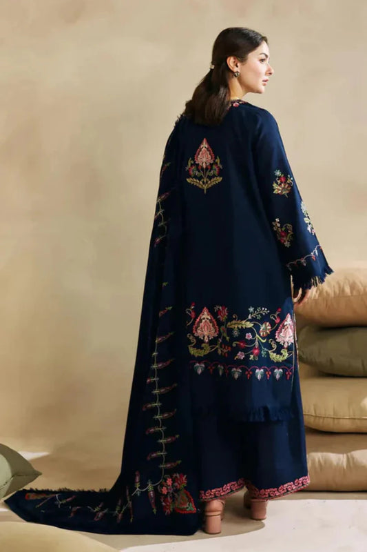 Zara Shahjahan 001 Unstitched Luxury Dhanak Heavy Embroidered 3PC Suit