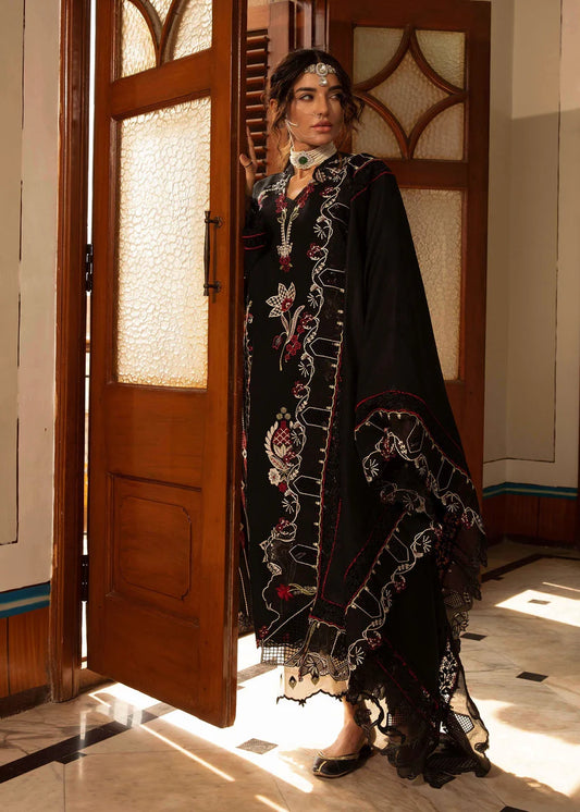 Crimson 3PC Unstitched Luxury Lawn Heavy Emb Suit