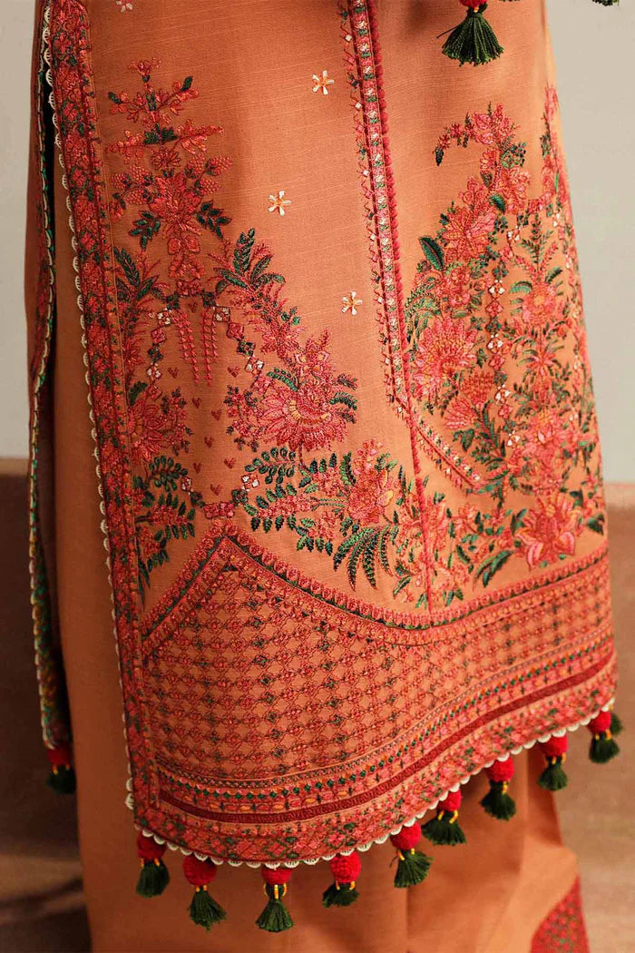 Hussain Rehar 018 Unstitched Luxury Dhanak Heavy Embroidered 3PC Suit