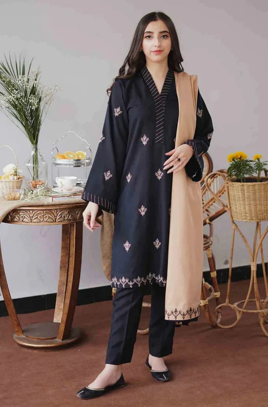 Asling 007 Unstitched Luxury Dhanak Heavy Embroidered 3PC Suit