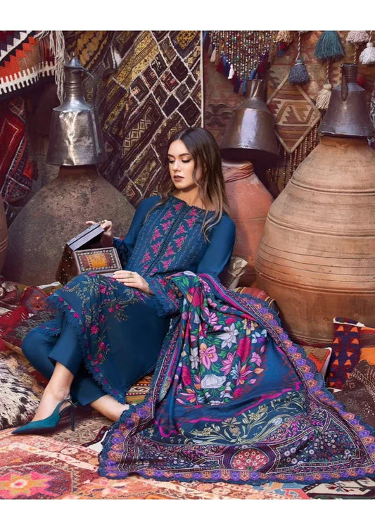 Maria B 005 Unstitched Luxury Dhanak Heavy Embroidered 3PC Suit