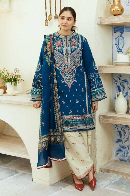 Zara Shahjahan 014 Unstitched Luxury Dhanak Heavy Embroidered 3PC Suit