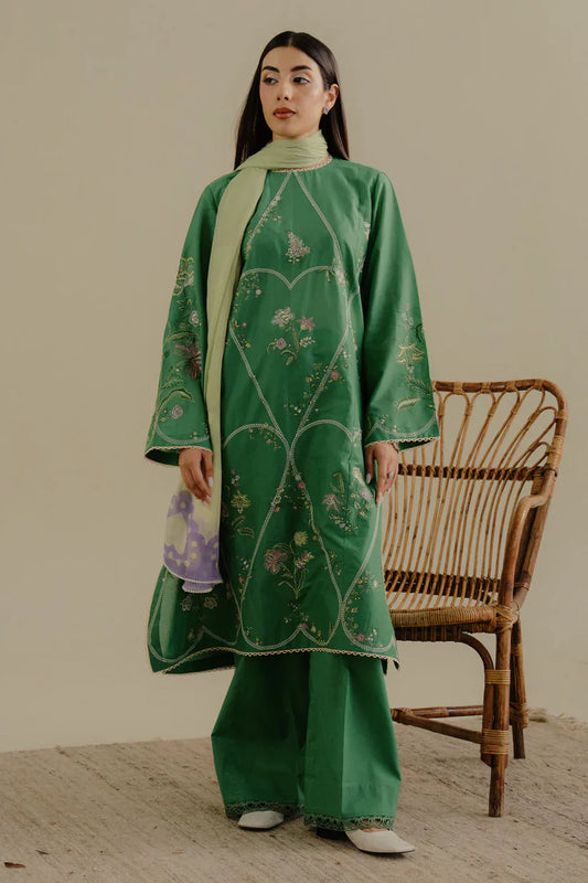 Zara Shahjahan 3PC Unstitched Luxury Lawn Heavy Embroidered Suit