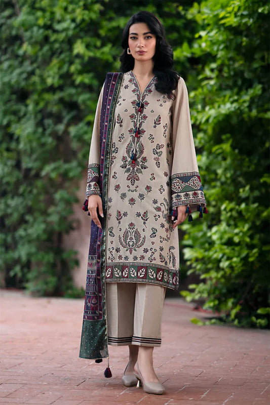Jazmin 001 Unstitched Luxury Dhanak Heavy Embroidered 3PC Suit