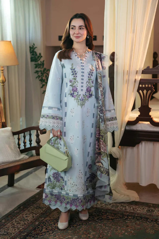 Jade 003 Unstitched Luxury Dhanak Chikenkari Heavy Embroidered 3PC Suit