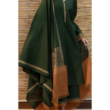 Dyot 003 Unstitched Luxury Dhanak Heavy Embroidered 3PC Suit
