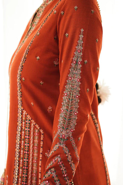 Hussain Rehar 019 Unstitched Luxury Dhanak Heavy Embroidered 3PC Suit