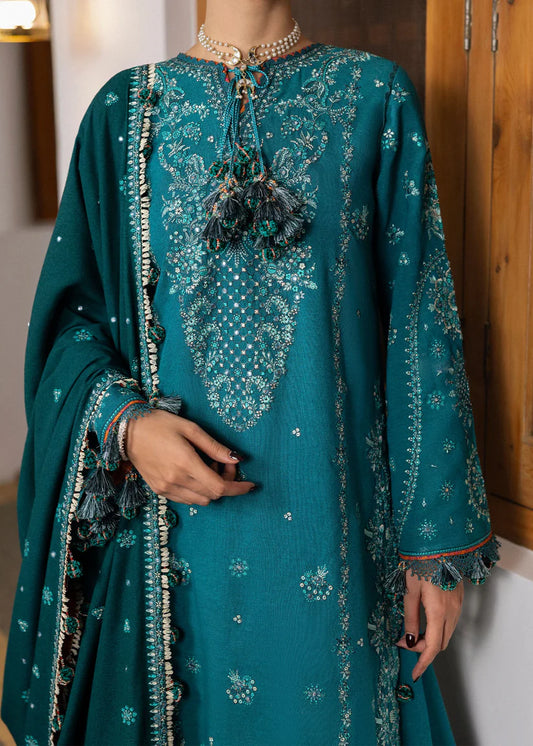 Hussain Rehar 012 Unstitched Luxury Dhanak Heavy Embroidered 3PC Suit