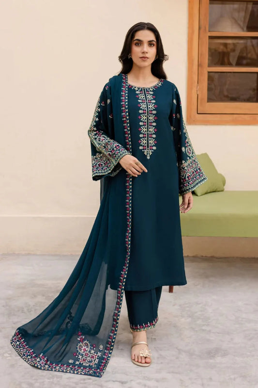Batik  001 Unstitched Luxury Dhanak Heavy Embroidered 3PC Suit