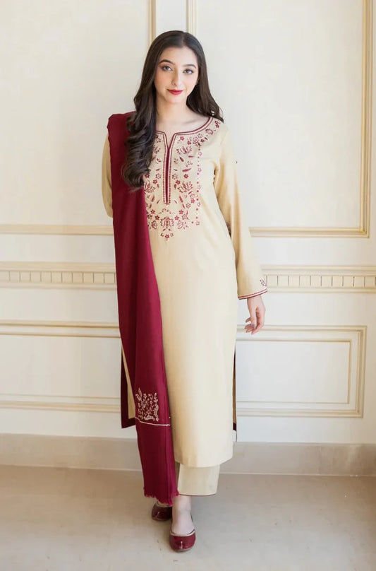 Asling 003 Unstitched Luxury Dhanak Heavy Embroidered 3PC Suit
