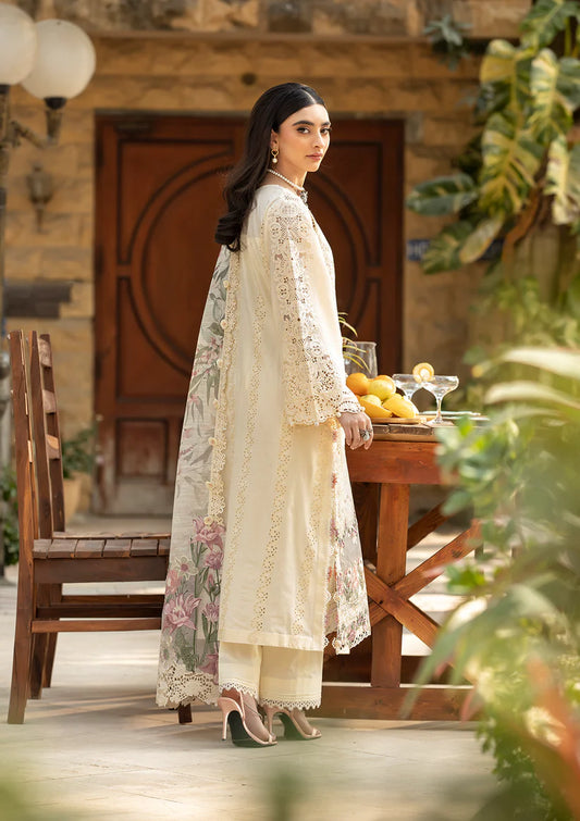 Elaf 3PC Unstitched Luxury Lawn Chikenkari Heavy Embroidered Suit