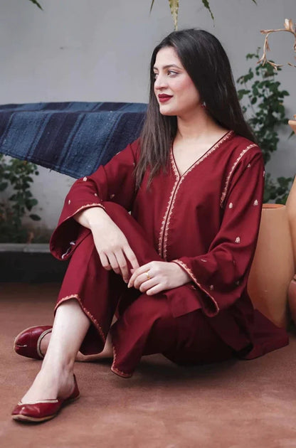 Asling 005 Unstitched Luxury Dhanak Heavy Embroidered 3PC Suit