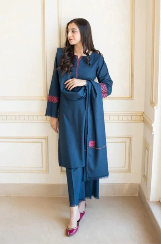 Asling 004 Unstitched Luxury Dhanak Heavy Embroidered 3PC Suit