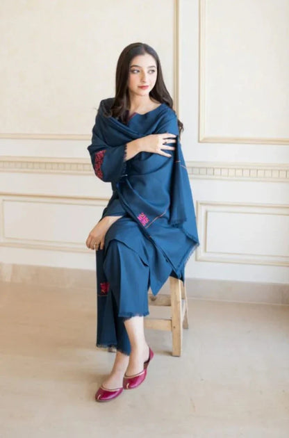 Asling 004 Unstitched Luxury Dhanak Heavy Embroidered 3PC Suit