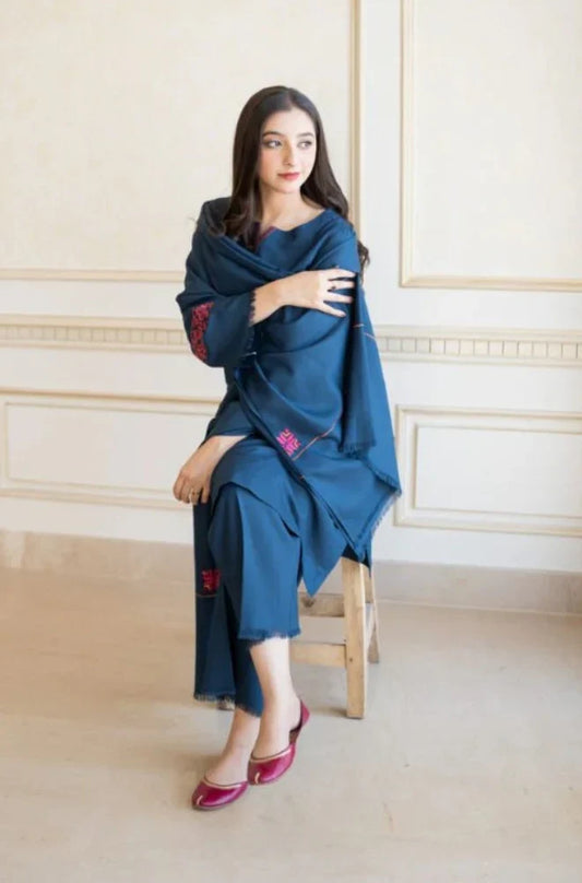 Asling 004 Unstitched Luxury Dhanak Heavy Embroidered 3PC Suit