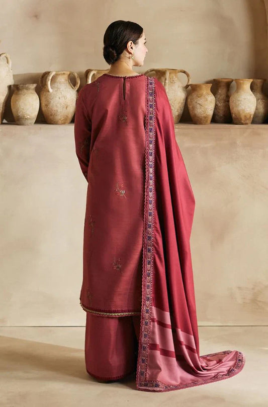 Zara Shahjahan 004 Unstitched Luxury Dhanak Heavy Embroidered 3PC Suit