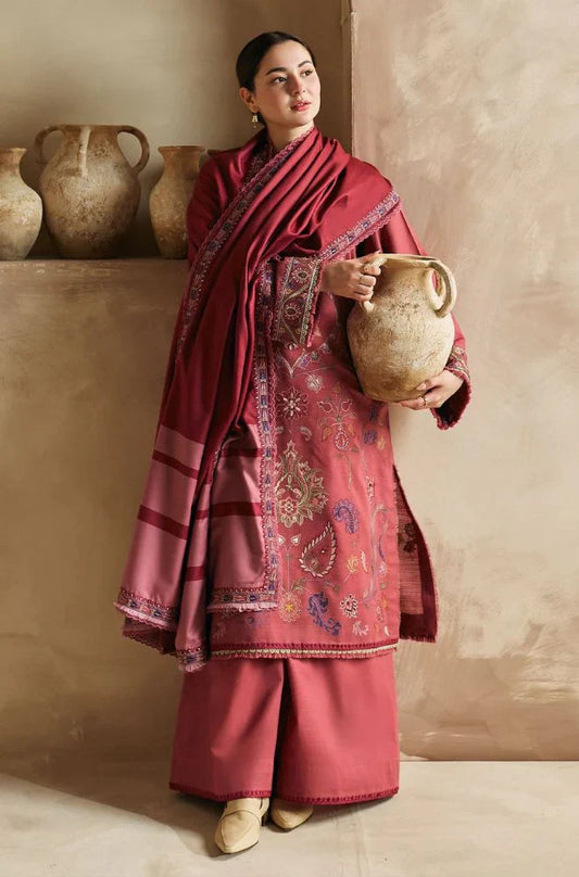 Zara Shahjahan 004 Unstitched Luxury Dhanak Heavy Embroidered 3PC Suit