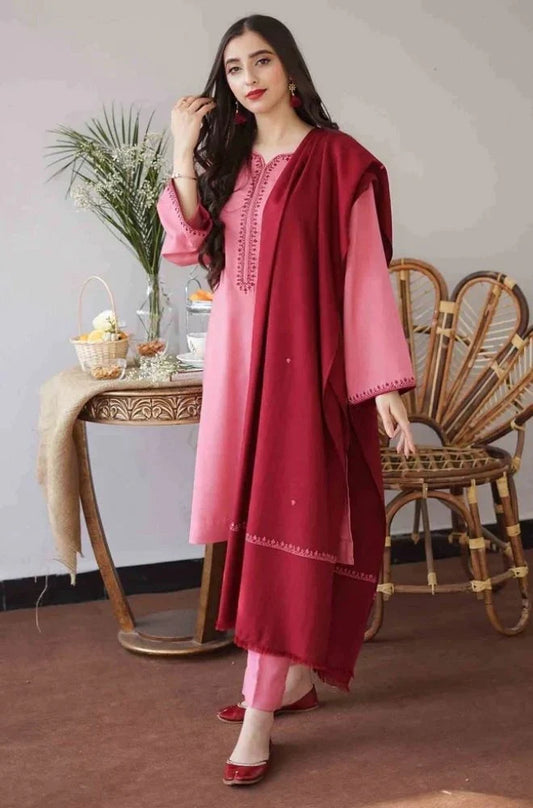 Asling 008 Unstitched Luxury Dhanak Heavy Embroidered 3PC Suit