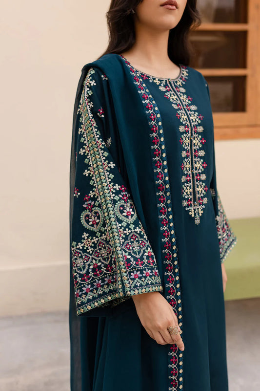 Batik  001 Unstitched Luxury Dhanak Heavy Embroidered 3PC Suit