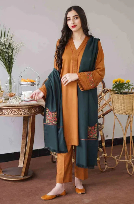 Asling 001 Unstitched Luxury Dhanak Heavy Embroidered 3PC Suit